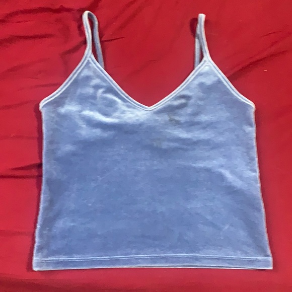Forever 21 Tops - blue satin crop top, forever 21, size medium